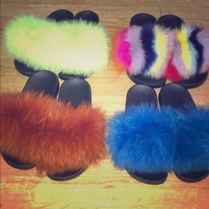 Fox fur slides
